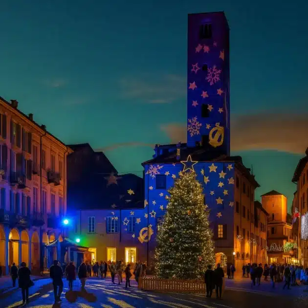 Piazza Risorgimento ad Alba, in Piemonte